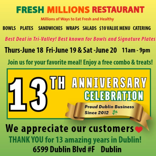 Fresh Millions is celebrating 13 years in Dublin!  