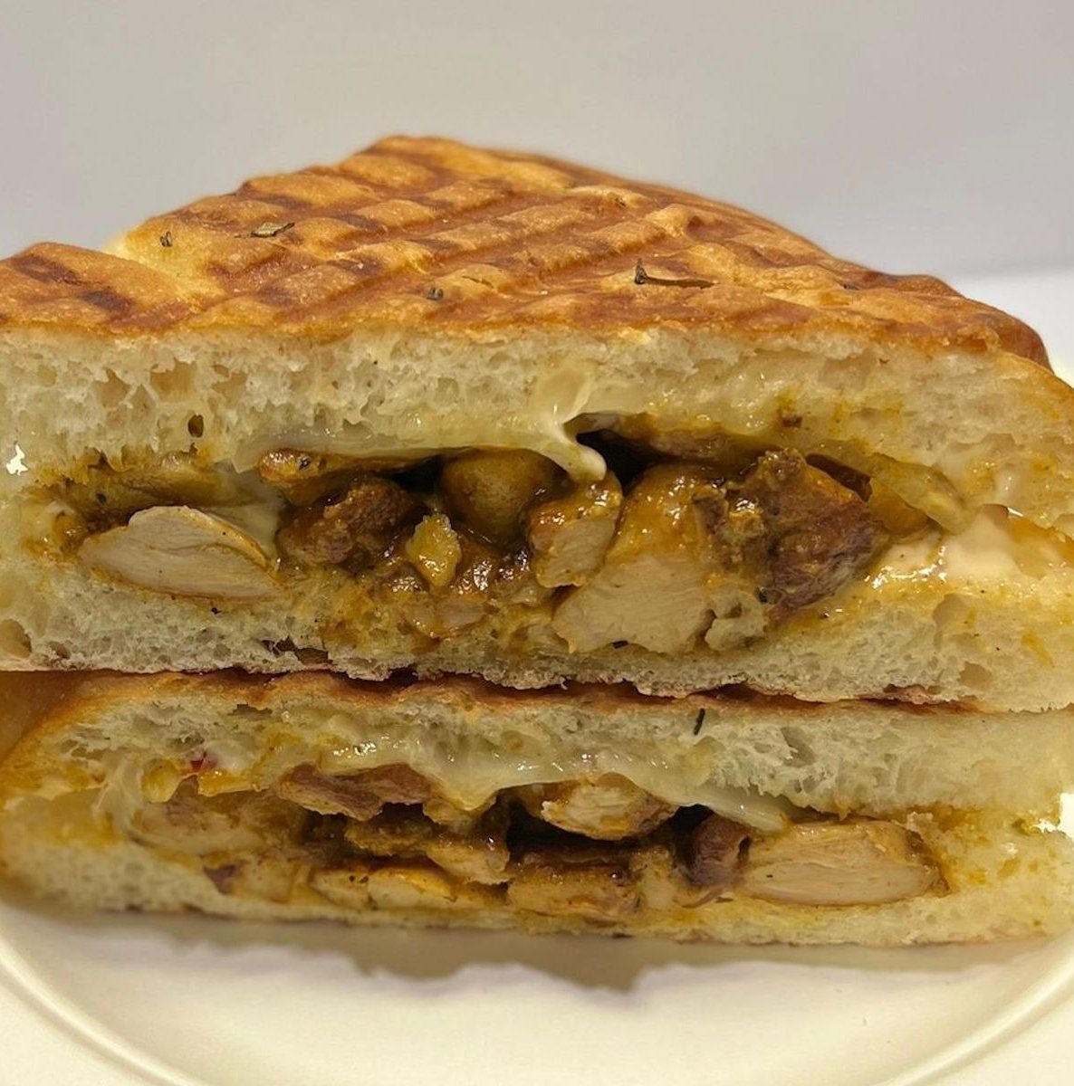 Chicken Tikka Panini Sandwich.