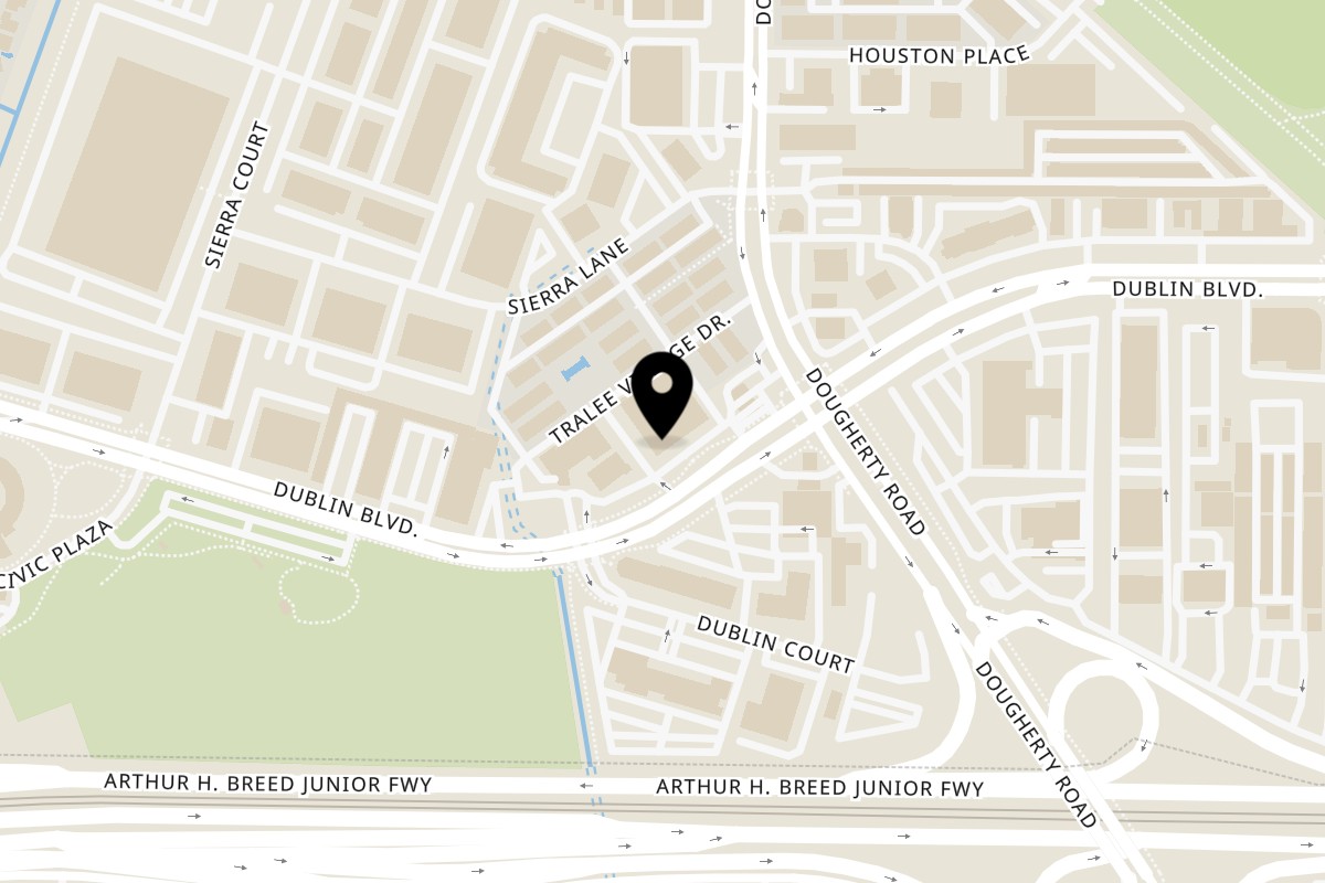 Map showing the location of Fresh Millions Restaurant on 6599 Dublin Blvd Suite #F in Dublin